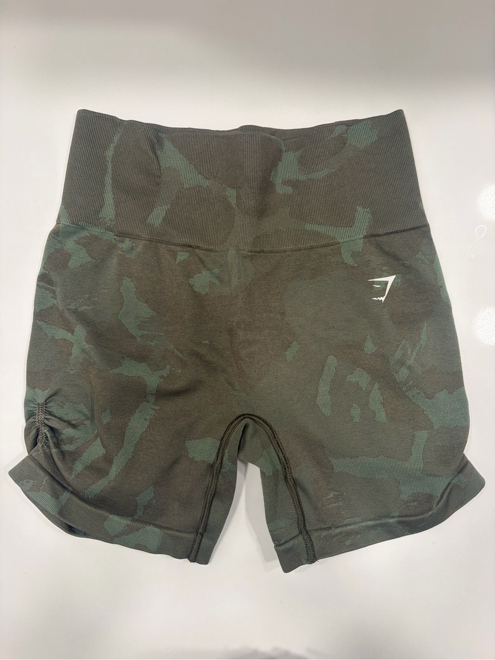 Gymshark Olive Camo High-Waist Bike Shorts